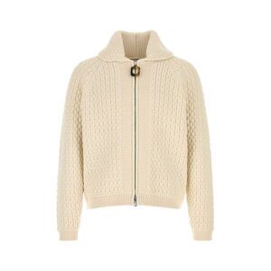 Jw Anderson Men Ivory Cotton Blend Cardigan